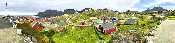 Panorama de la ville de Sisimiut vu depuis l'église - GROENLAND