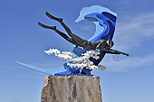 Statue d'un plongeur à l'entrée du port - Puerto Madryn - Péninsule Valdés - ARGENTINE