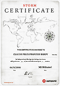 Certificat de mes "passages de Drake" avec des vagues de 11 mètres et des rafales de vent à 34 m/s (122 km/h)
