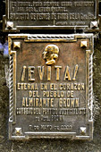 Plaque de "María Eva Duarte de Perón" "Évita" (1919-1952) sur le mausolée de la famille "Duarte" - Buenos Aires - ARGENTINE