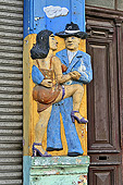Fresque murale de danseurs de tango - La Boca - Caminito - Buenos Aires - ARGENTINE