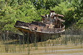 Épave dans un cimetière de bateau - Delta du Tigre - ARGENTINE