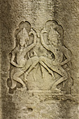 Bas relief dans le temple du Bayon - Cité d'Angkor Thom - Cambodge