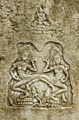 Fresque dans le temple du Bayon - Cité d'Angkor Thom - Cambodge