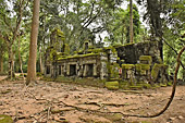 Ruines sur le long chemin dans la forêt pour accéder au temple - Temple Ta Prohm - Cambodge