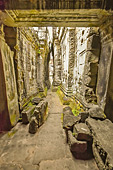 Couloir dans l'enceinte du sanctuaire - Temple de Preah Khan - Cambodge