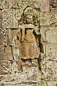 Bas relief représentant des belles apsaras (nymphe céleste de la mythologie Khmer) - Temple de Preah Khan - Cambodge