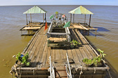 Restaurant et ferme de crocodiles au milieu du lac Tonlé Sap (Grande rivière d’eau douce, en Khmer) - Cambodge