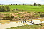 Petit pont au début de la rivière qui conduit au village de Kompong Phluk - Cambodge