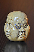 Souvenir d'Asie - Tête de Bouddha à 4 faces en marbre
