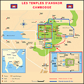 Carte des temples d'Angkor