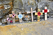 Petites croix commémoratives pour les morts de la guerre des Malouines - Port Stanley - FALKLAND ISLANDS
