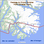 Carte du Passage du Prince Christian - Prins Christian Sund - Groenland