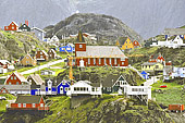 La nouvelle église rouge datant de 1926 - Sisimiut - Groenland