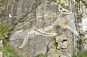 Gravure d'une baleine sur un rocher - Sisimiut - Groenland