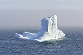 Navigation dans le brouillard entre les icebergs - Baie de Disko - Groenland