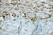 Détails du front du glacier chargé de sédiments - Fjord d'Evighed - Groenland