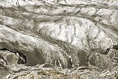 Détails du front du glacier chargé de sédiments - Fjord d'Evighed - Groenland