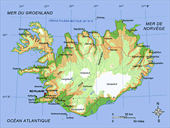 Carte de l'Islande, terre de glace et de feu