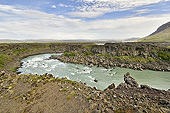 Rivière "Thjórsá" après la chute d'eau de "Thjofafoss" - Islande