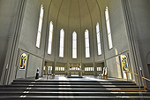 Intérieur de l'église "Hallgrímskirkja" - Église luthérienne de Reykjavik (1945 à 1986) Architecte "Gudjón Samúelsson" - Islande
