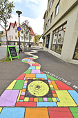 Trottoir peint rue "Tysgata" - Reykjavik - Islande