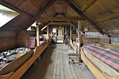 Ferme / Musée de Glaumbær - La "Baõstofa" (Pièce principale pouvant abriter jusqu'à 22 personnes) - Islande