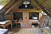 Ferme / Musée de Glaumbær - La "Baõstofa" (Pièce principale pouvant abriter jusqu'à 22 personnes) - Islande
