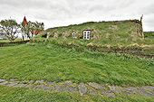 Ferme / Musée de "Glaumbær" à "Skagafjörõur", construite en tourbe, herbe et bois - Islande