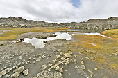 Marche à travers des champs de lave vers la chute d'eau de "Dettifoss" - Islande