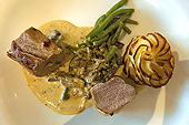 Le plat du soir, mouton, champignons, haricots verts et mousseline de pomme de terre - Islande