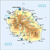 Carte de l'île de La Réunion