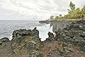 Côte déchiquetée frappée par la houle du Cap Méchant - La Réunion