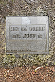 Plaque indiquant le "Nez de boeuf", montagne en surplomb de la vallée encaissée de la rivière des Remparts - La Réunion