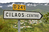 Poteau indicateur pour la direction de Cilaos - La Réunion
