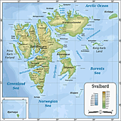 Carte du Spitzberg - Archipel du Svalbard