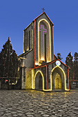 Cathédrale "Notre Dame Saint-Rosaire" construite par les colons français en 1895 à Sapa - Viêtnam