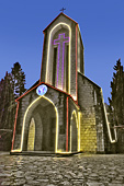 Cathédrale "Notre Dame Saint-Rosaire" construite par les colons français en 1895 à Sapa - Viêtnam