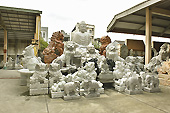 Exposition de sculptures en marbre dans l'usine de fabrication et de vente - Da Nang - Viêtnam