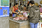 Boucherie dans un marché de la vieille ville de Hué - Viêtnam