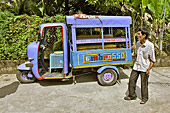 Transport en tuk-tuk pour rejoindre la rive du bras du Mékong "Ben Tre Vung Tau" - My Tho - Viêtnam