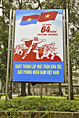 Affiche de propagande politique dans les rues d'Hô Chi Minh-Ville - Viêtnam