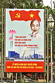 Affiche de propagande politique dans les rues d'Hô Chi Minh-Ville - Viêtnam