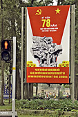 Affiche de propagande politique dans les rues d'Hô Chi Minh-Ville - Viêtnam